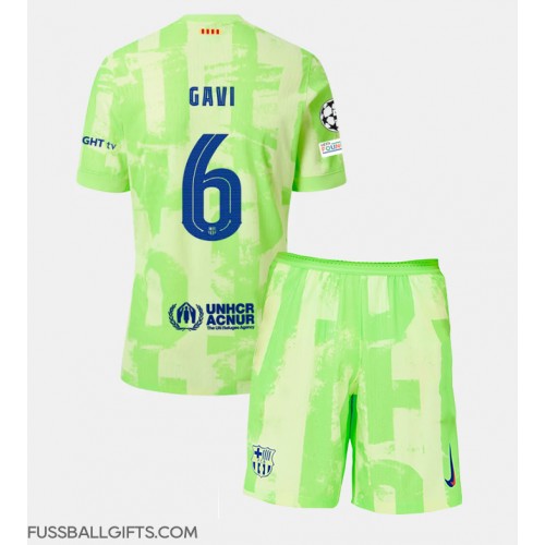 Barcelona Paez Gavi #6 Fußballbekleidung 3rd trikot Kinder 2024-25 Kurzarm (+ kurze hosen)